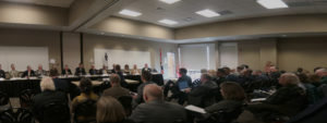 Members of the Legislature’s Joint Minerals, Business and Economic Development Committee during their meeting in Casper on Tuesday. 